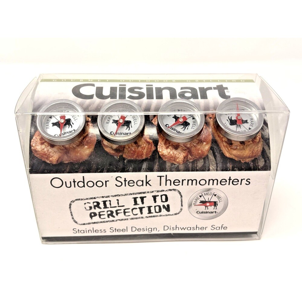 Cuisinart Outdoor Grilling Steak Thermometers Set of 4 Dishwasher Safe CSG603